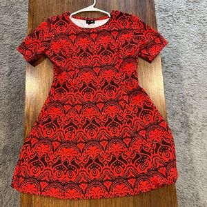 Tacera Red and Black Mini Dress